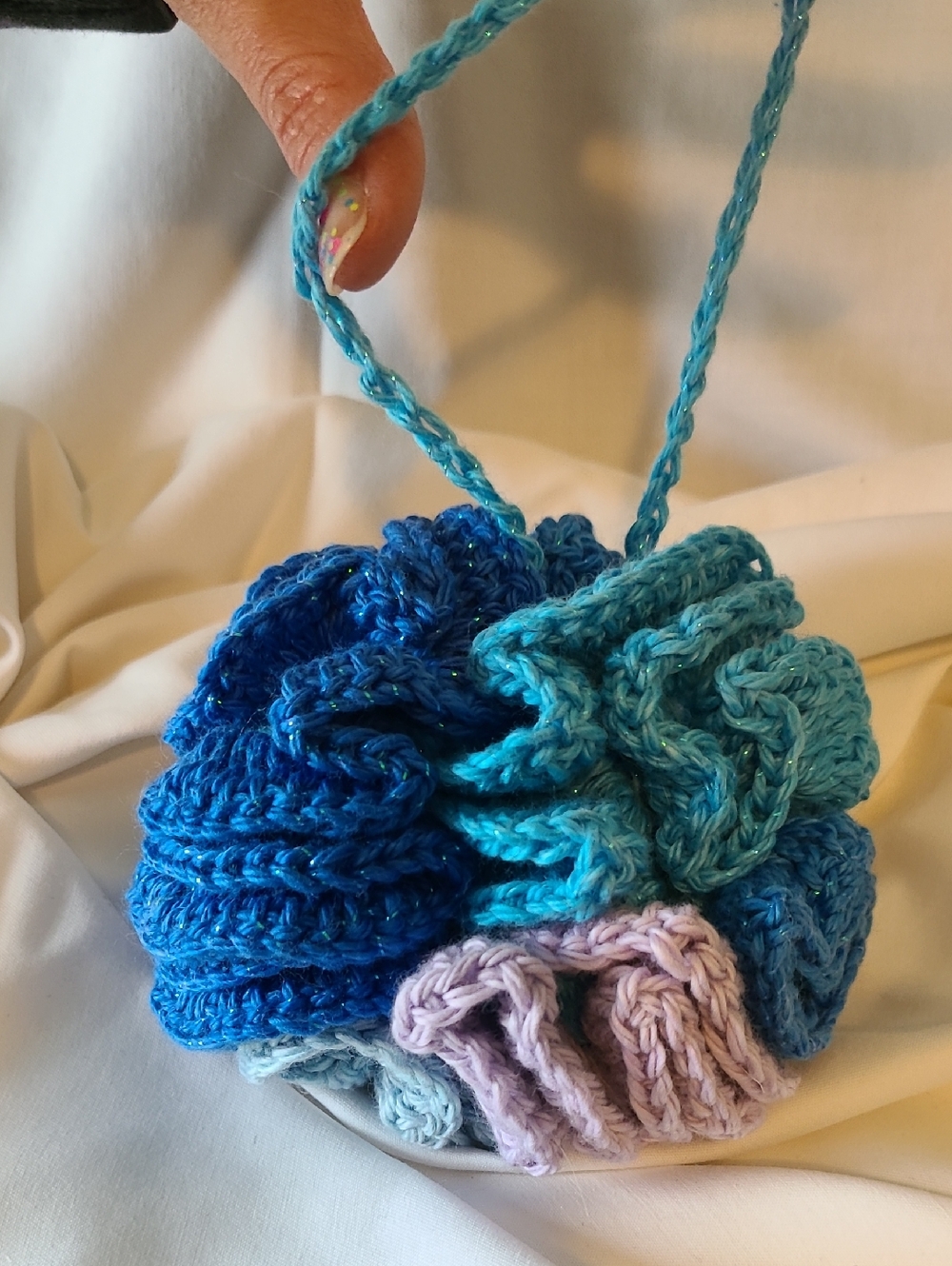 Handmade Crochet Exfoliating Bath Pouf By Grey Dove Creations NWOT